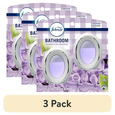 (3 pack) Febreze Bathroom Air Freshener, Small Spaces Odor-Fighting, Limited Edition, Lilac, 2 Count