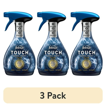 (3 pack) Febreze Fabric Spray Air Freshener, Odor-Fighting Fabric Refresher, Unstopables Ocean, 16.9 fl oz