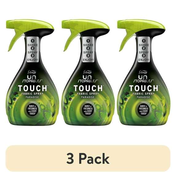 (3 pack) Febreze Unstopables Touch Fabric Spray, Paradise, 16.9 Oz