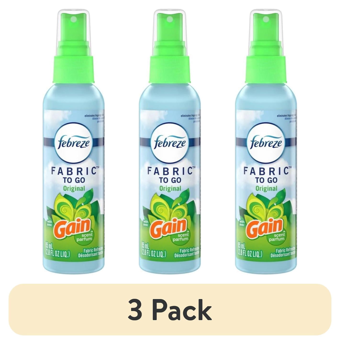 (3 pack) Febreze Odor-Fighting Fabric Refresher To Go Gain Original Scent, 2.8 oz. Spray