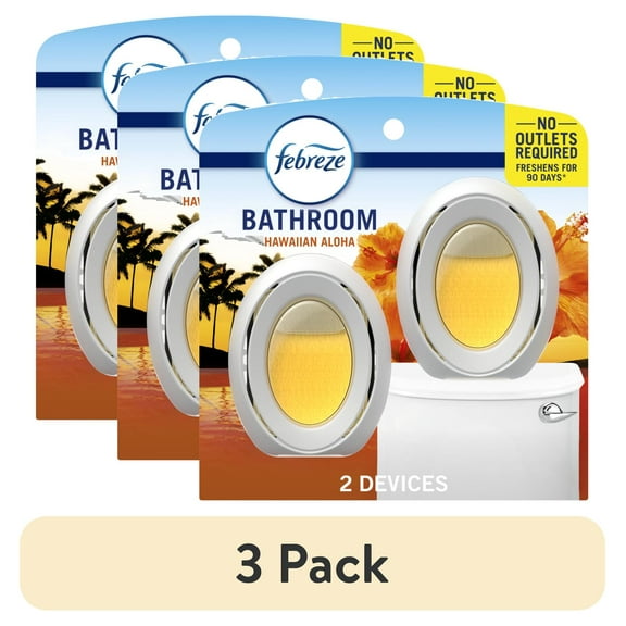(3 pack) Febreze Hawaiian Aloha Bathroom Air Freshener Odor-Fighting 2 Count
