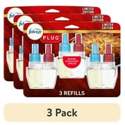 (3 pack) Febreze Plug In Air Freshener, Odor-Fighting Scented Oil Refill, Baked Cinnamon Apples, 3 Count
