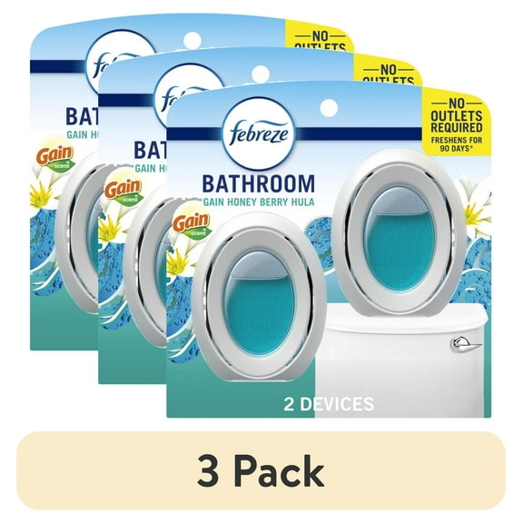 (3 pack) Febreze BATH Air Freshener Gain Honey Berry Hula, 2 count