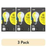 (3 pack) Feit Electric 8.8W (60W Equivalent) General Purpose White LED Light Bulb, A19, E26 Base, Dimmable