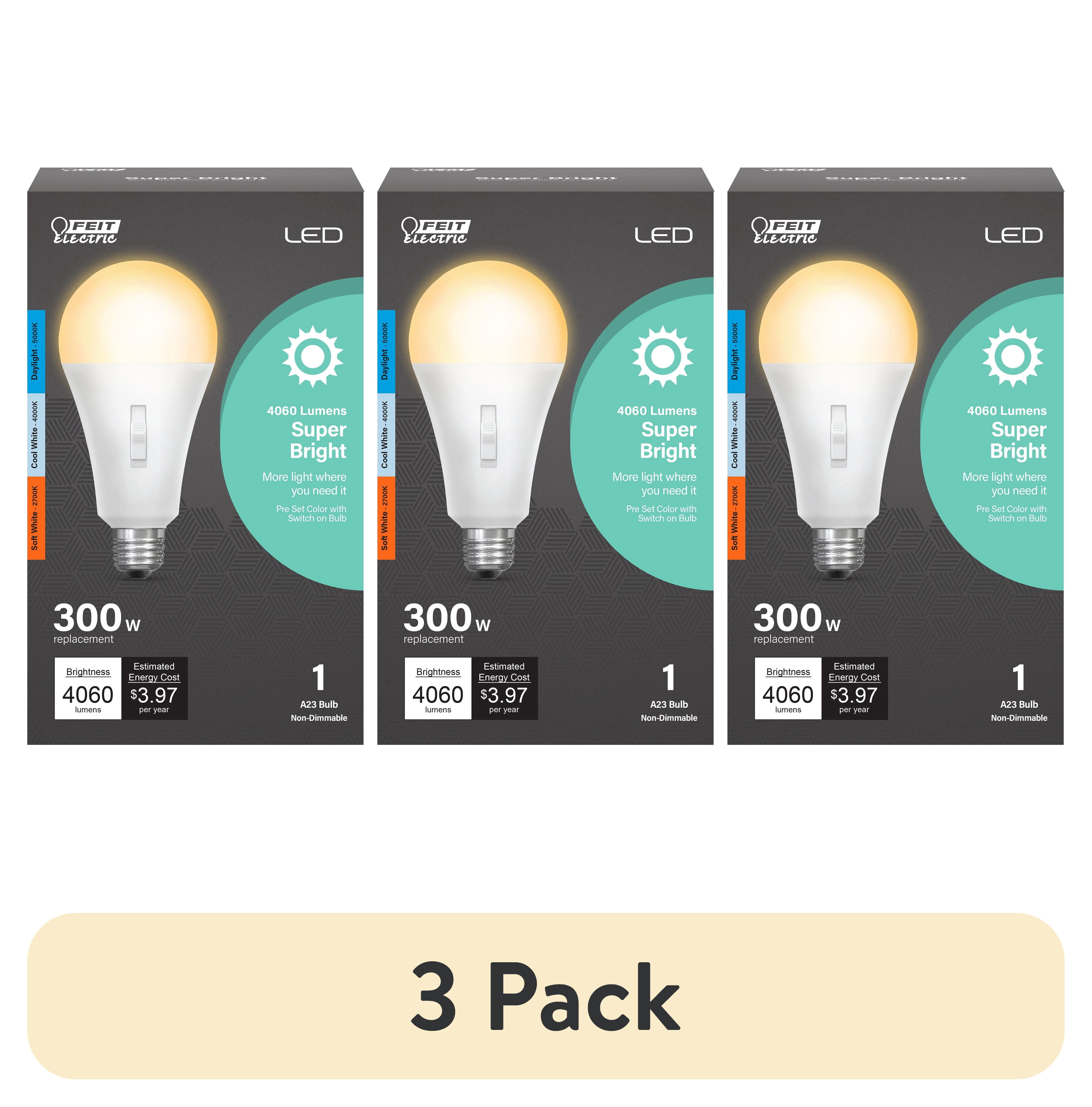 (3 pack) Feit Electric LED Intellibulb 33 Watt (300W Eq.) Color ...