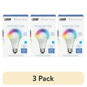 3 pack Feit Electric Smart LED 17.7 Watts 100 Watt Eq. Color Changing/Tunable White Bulb, A21, E26, Dim