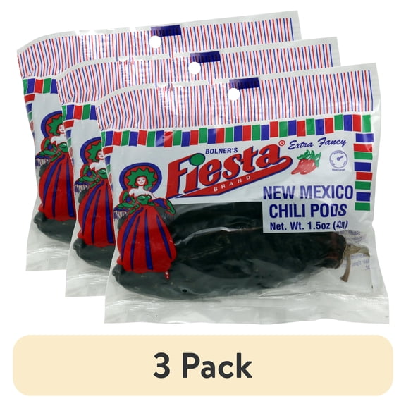 (3 pack) Fiesta Brand Hot & Spicy New Mexico Chili Pods, 10 oz