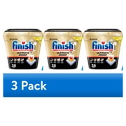 3 pack Finish Ultimate Quantum Dishwasher Pods, Dishwasher Detergent Dish Soap, 50% More Cleaning Power, Lemon Scent, 38 Tabs