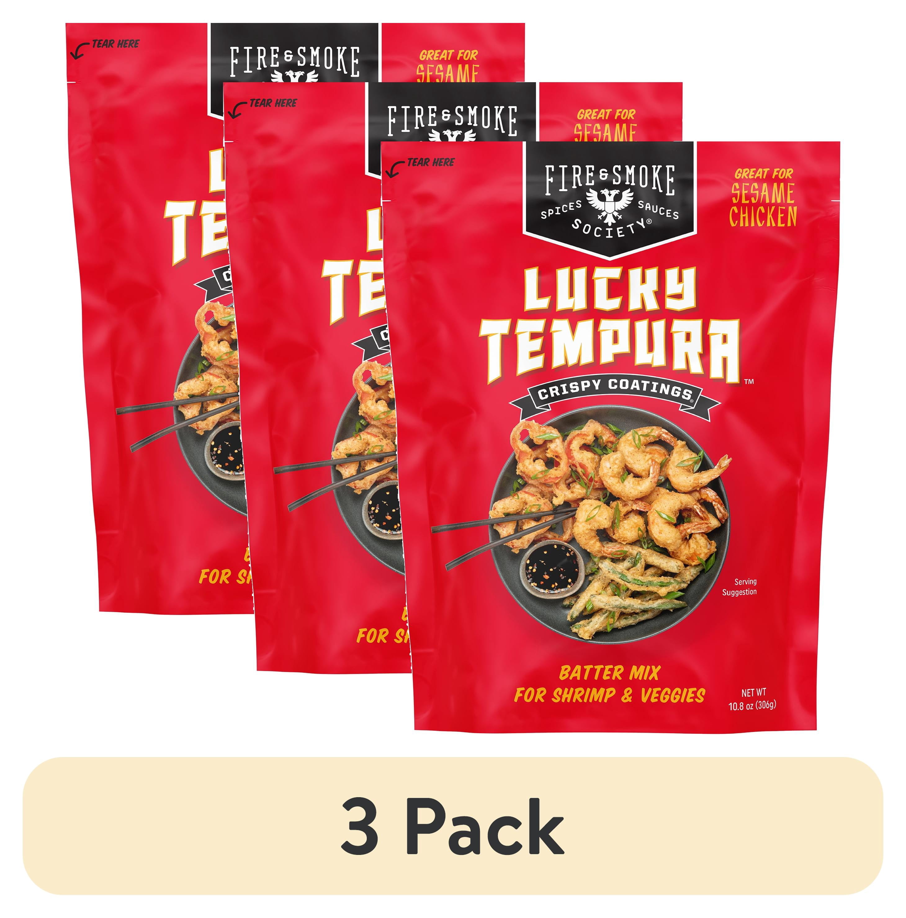 (3 pack) Fire & Smoke Society Lucky Tempura Batter Coating Mix, 10.8 Ounce Bag