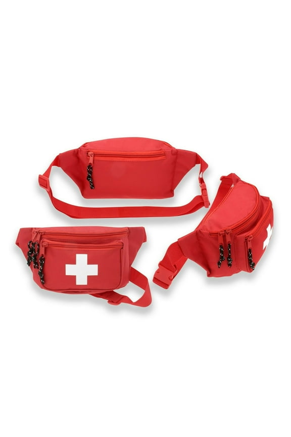 3 pack - First Aid Waist Pack / Fanny Pack - Lifeguard Baywatch Style EMT