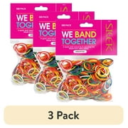 (3 pack) Firstline Sleek Assorted Rubber Bands, 500 pack