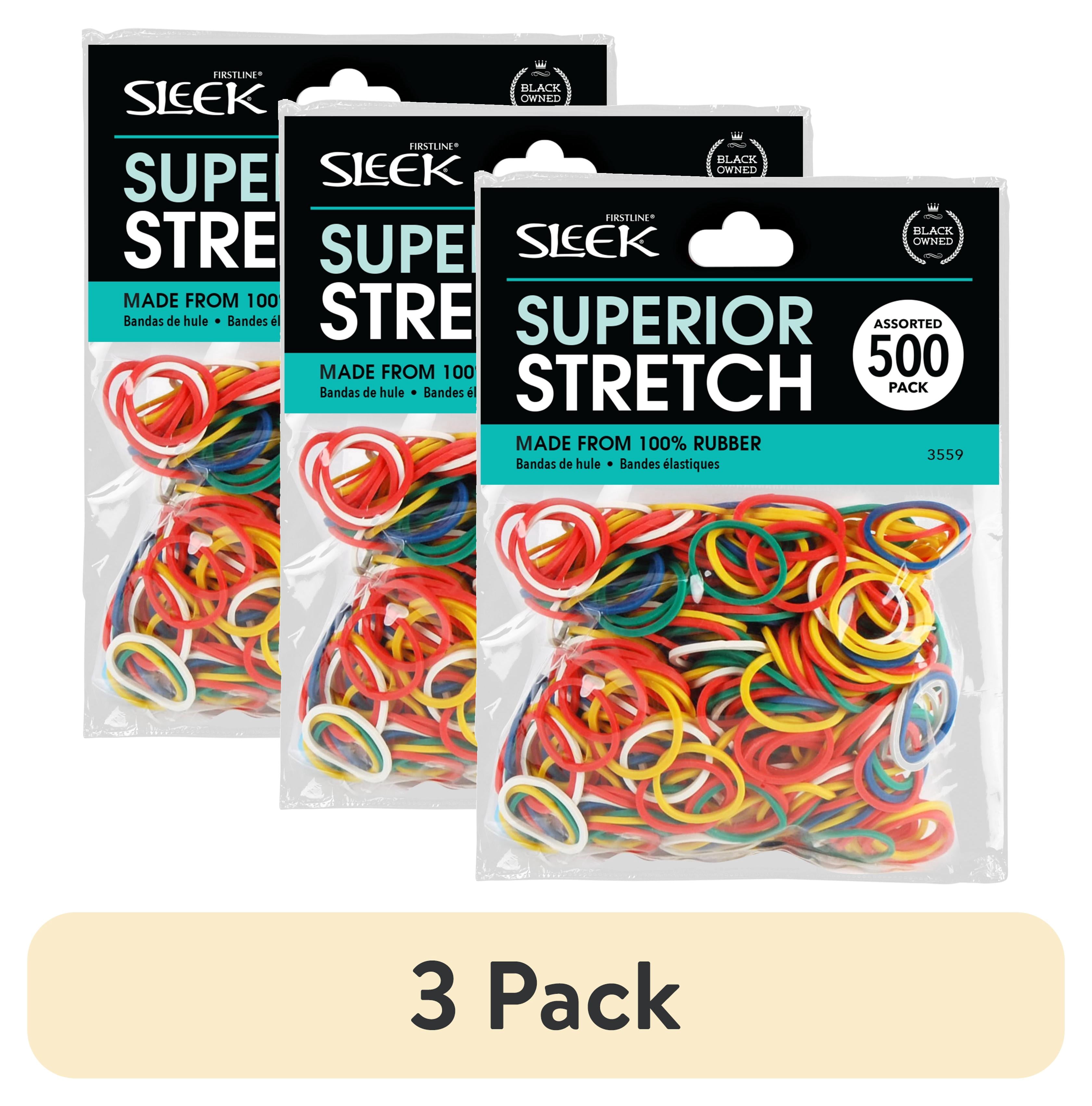 (3 pack) Sleek 500 Pack Assorted Rubber Bands