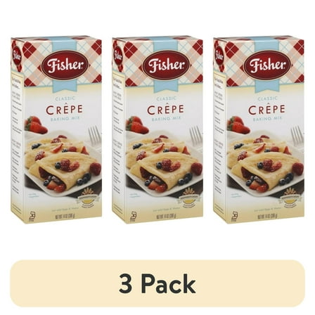 (3 pack) Fisher Classic Crepe Baking Mix, 14 oz Box