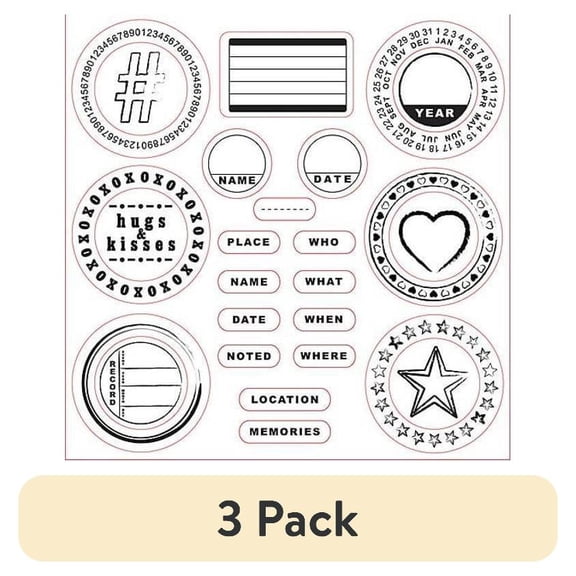(3 pack) Fiskars 26-piece Clear Rubber Stamp Set