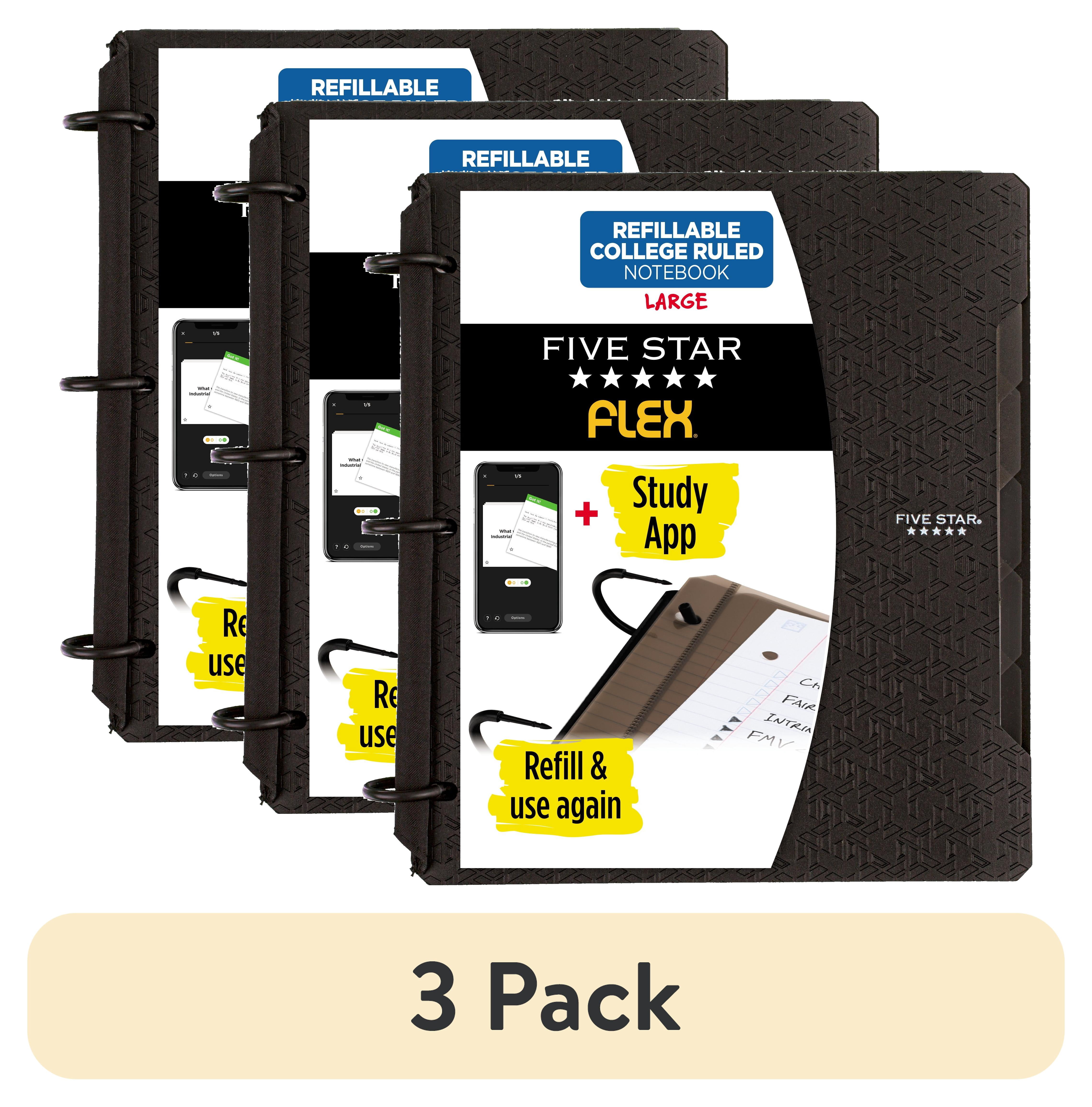 (3 pack) Five Star Flex 1 Refillable Notebook Black - Hot Deals