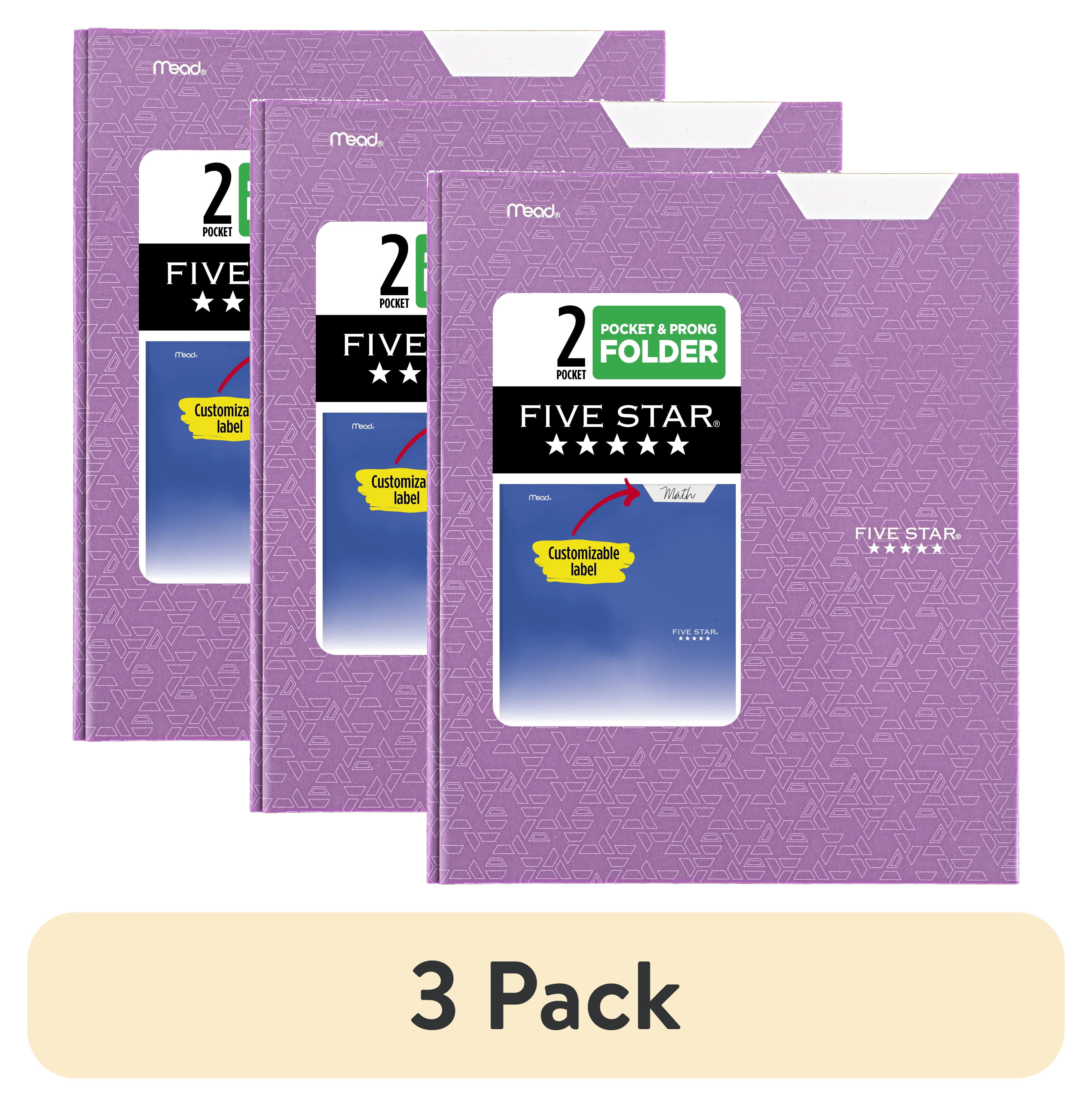 (3 pack) Five Star Pocket and Prong Paper Folder, Amethyst Purple