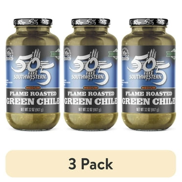 (3 pack) Flagship 505 Southwestern Roasted Green Chile, 32oz Gluten-Free