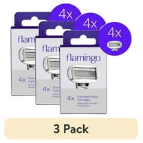 (3 pack) Flamingo 5-Blade Women's Razor Blade Refills, 4 Count