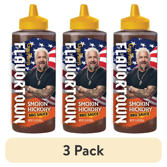 (3 pack) Flavortown Smokin' Hickory BBQ Sauce 15.5 oz