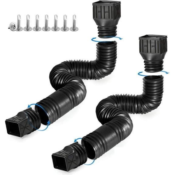 3 pack Flexible Rain Gutter Downspout Extensions,Drain Downspout Extender,Gutter Extension Flexible,Down Spout Drain Extension Pipes,Extendable from 21 to 60 Inches (3pcs white)