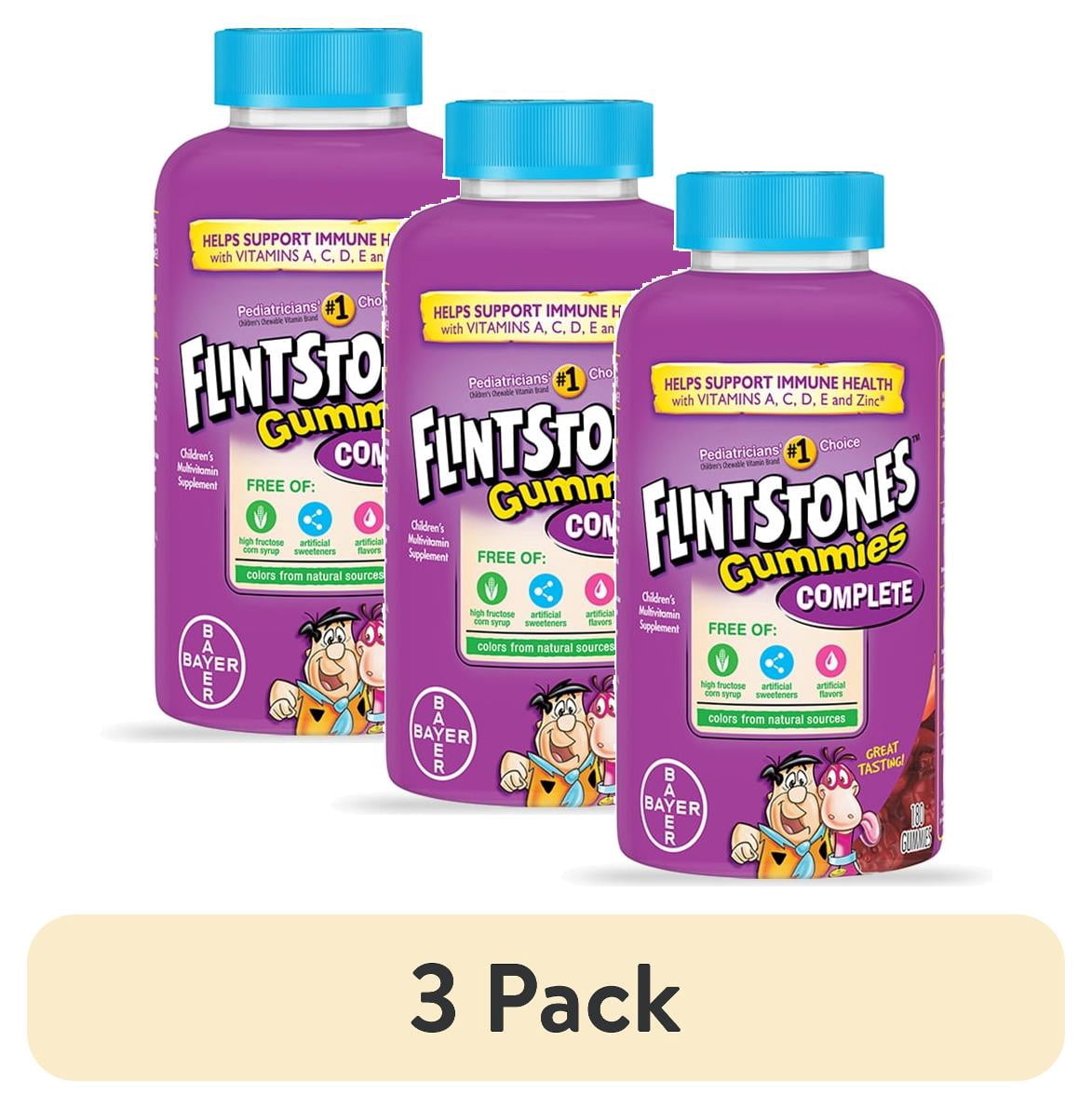 (3 pack) Flintstones Complete Gummies, Vitamin C, Assorted Flavors, 180 Count