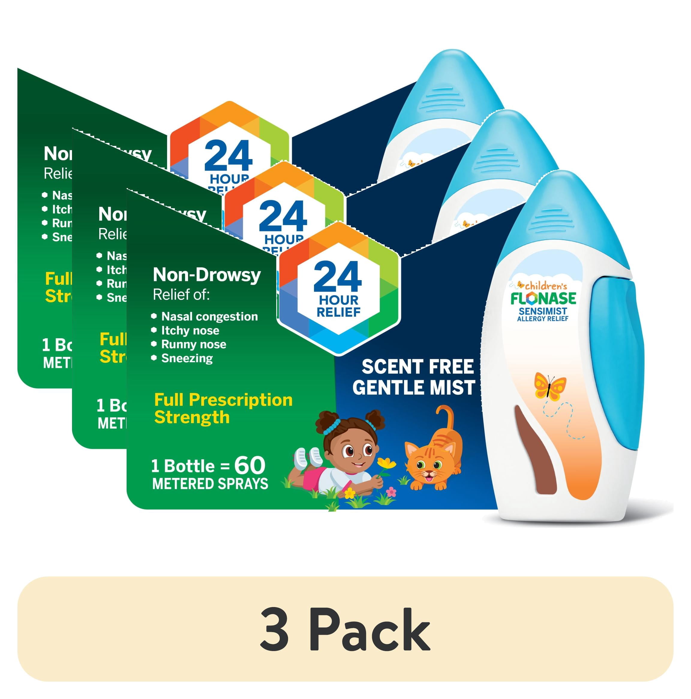 (3 pack) Flonase Sensimist Allergy Relief Spray, Non Drowsy Severe Allergy Medicine, 60 Sprays