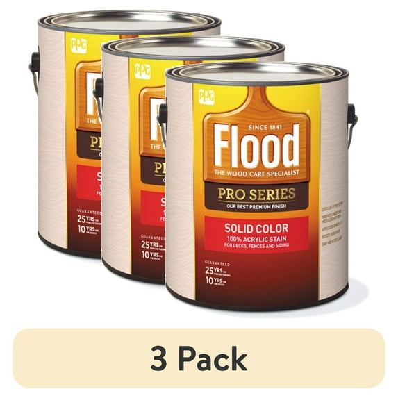 (3 pack) Flood 1717537 Pro Series Cedar Satin Household Paint & Stain, 1 gal