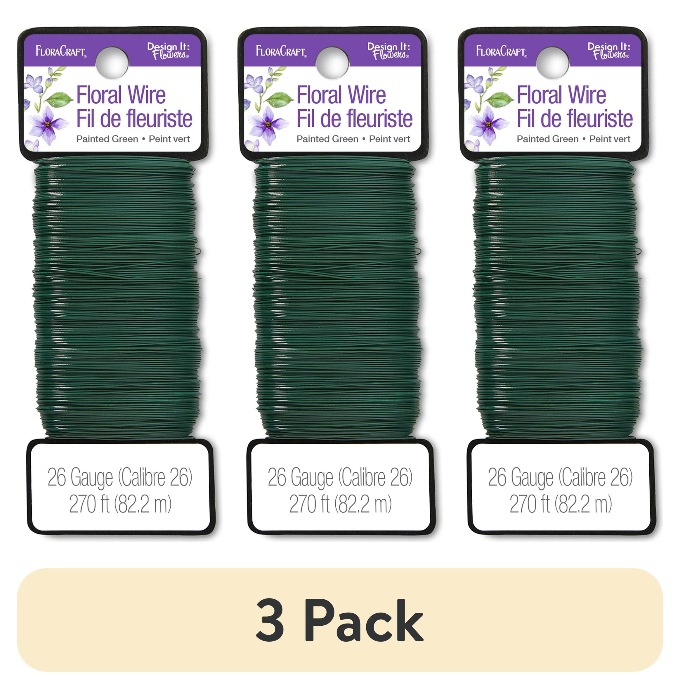 FloraCraft 26 Gauge Floral Wire 270 Feet Green - Walmart.com