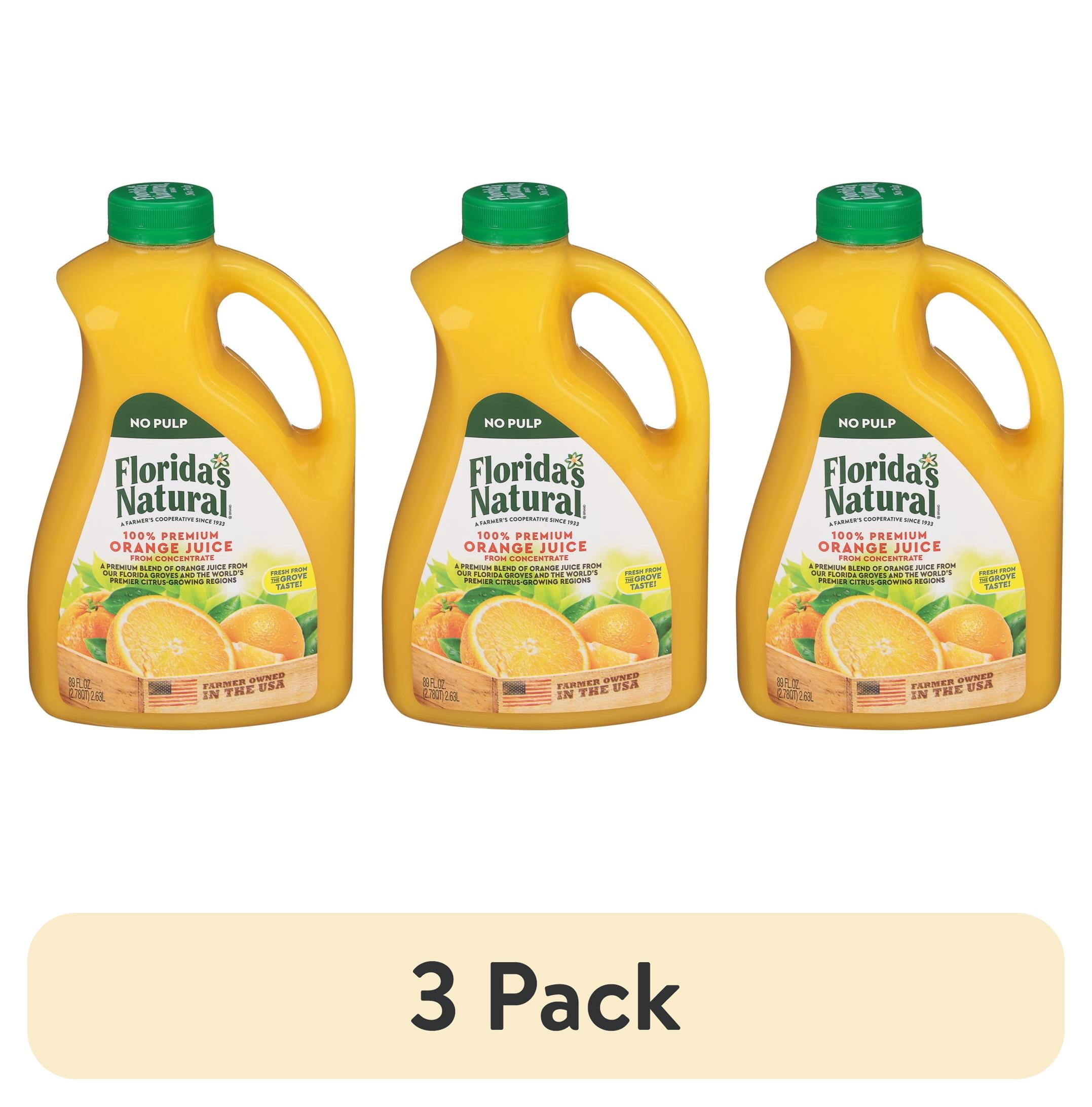 3 pack) Florida's Natural Orange Juice No Pulp 89 oz - Walmart.com