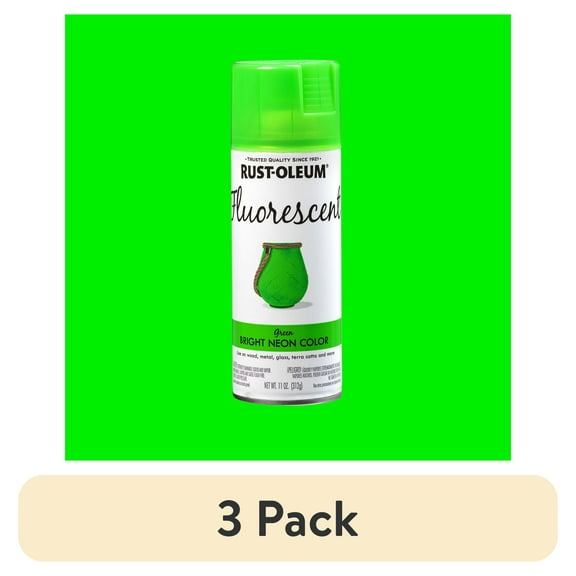 (3 pack) Green, Rust-Oleum Fluorescent Spray Paint-342417, 11 oz