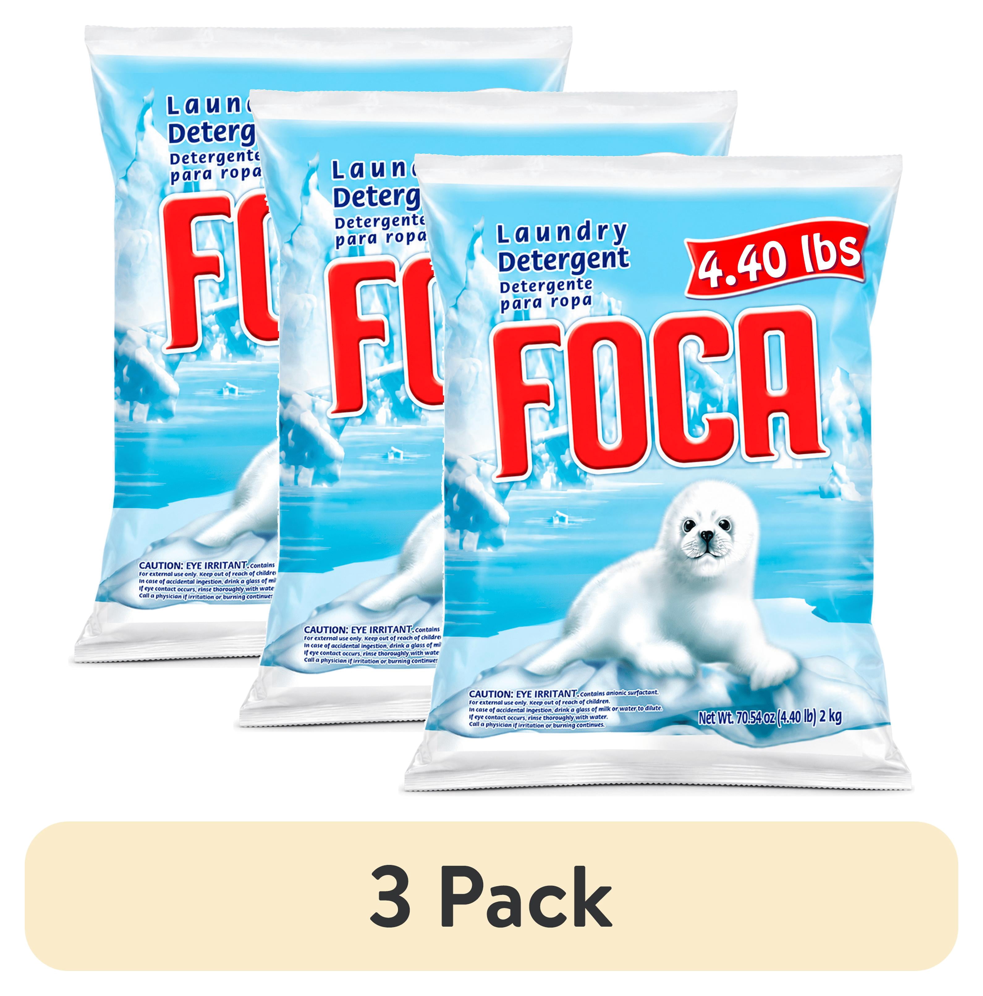 3 pack) Foca Powder Laundry Detergent for Tough Stains, Enzyme