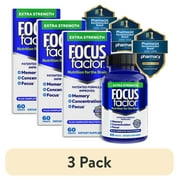 3 pack FOCUS FACTOR Extra Strength 60 Count - Brain Supplement for Memory, Concentration and Focus