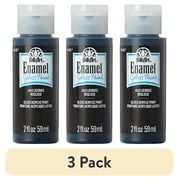 3 pack 3 pack FolkArt Enamel Acrylic Craft Paint, Gloss Finish, Licorice, 2 fl oz