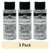 (3 pack) FolkArt Glitterific Acrylic Craft Paint, Glitter Finish, Silver, 2 fl oz