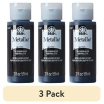 (3 pack) FolkArt Metallic Acrylic Craft Paint, Metallic Finish, Sequin Black, 2 fl oz