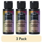 (3 pack) FolkArt 44381E Dragonfly Glaze Acrylic Paint, Gloss Finish, Gold-Red-Violet, 2 fl oz