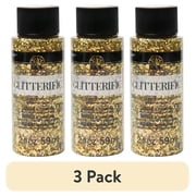3 pack FolkArt Glitterific Acrylic Craft Paint, Glitter Finish, Gold, 2 fl oz
