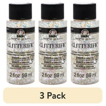 (3 pack) FolkArt 5874E Glitterific Acrylic Craft Paint, Glitter Finish, Hologram, 2 fl oz