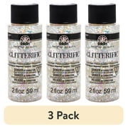3 pack 3 pack FolkArt Glitterific Acrylic Craft Paint, Glitter Finish, Hologram, 2 fl oz