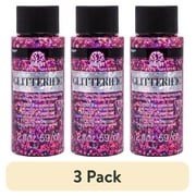 3 pack 3 pack FolkArt Glitterific Acrylic Craft Paint, Glitter Finish, Hot Pink, 2 fl oz