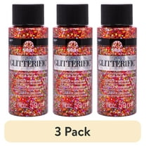 (3 pack) FolkArt 5883E Glitterific Acrylic Craft Paint, Glitter Finish, Red, 2 fl oz