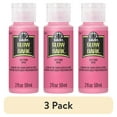 thumbnail image 1 of (3 pack) FolkArt Glow-in-the-Dark Acrylic Craft Paint, Matte Finish, Pink, 2 fl oz, 1 of 14