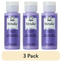 (3 pack) FolkArt 654E Metallic Acrylic Craft Paint, Metallic Finish, Amethyst, 2 fl oz