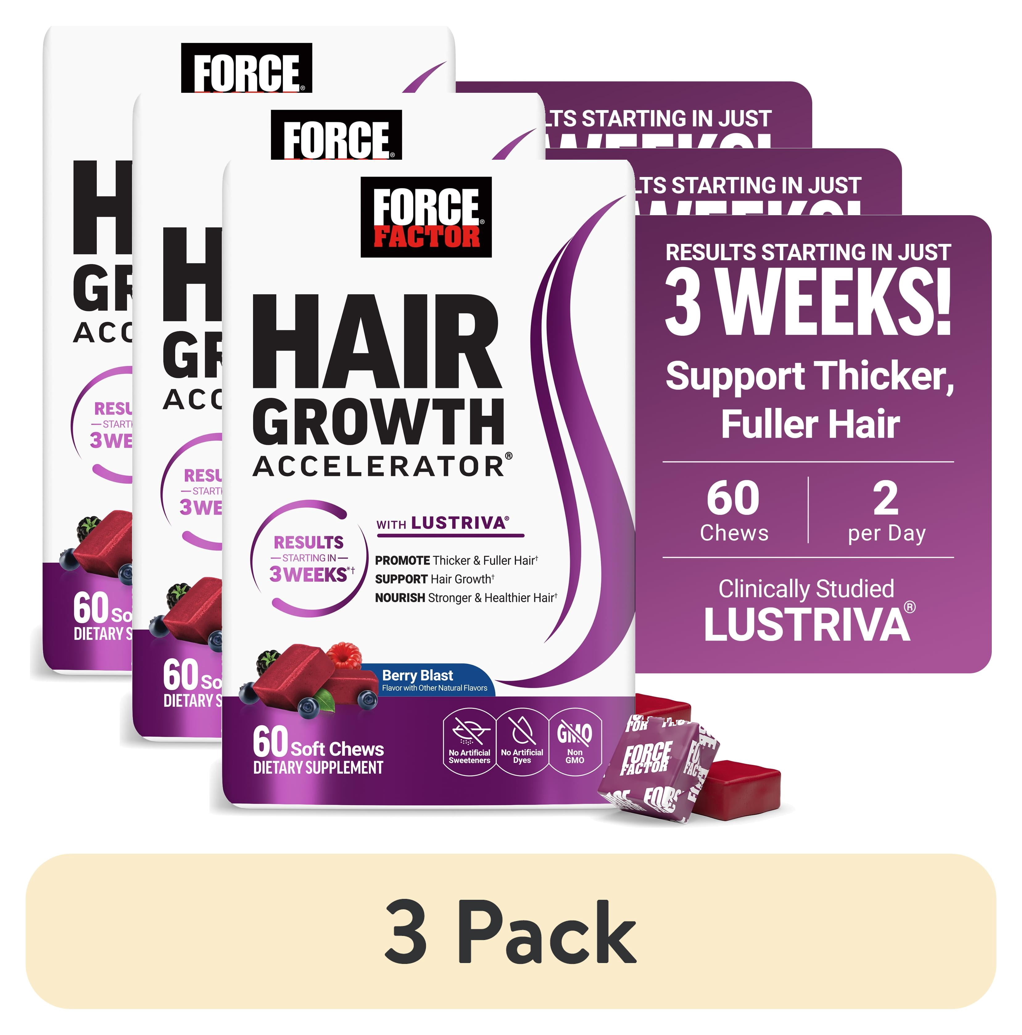 2 pack) Force Factor Hair Growth Accelerator, Hair Growth Vitamins