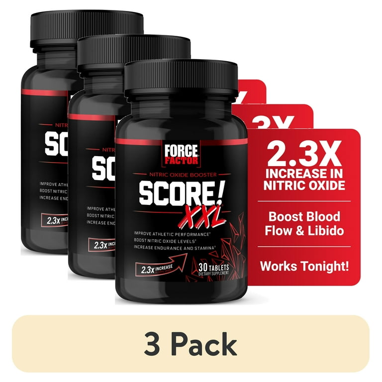 3 pack) Force Factor SCORE! XXL, Nitric Oxide Booster for Men with