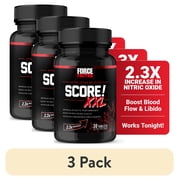 3 pack Force Factor SCORE! XXL, Nitric Oxide Booster for Men with L-Citrulline, Horny Goat Weed & Tribulus for Libido, Drive, Stamina & Energy, 30 Tablets