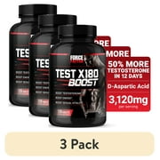 3 pack Force Factor Test X180 Boost, Testosterone Booster for Men with Boron, Fenugreek & Tribulus Terrestris for Muscle, Libido & Men s Health, 120 Tablets