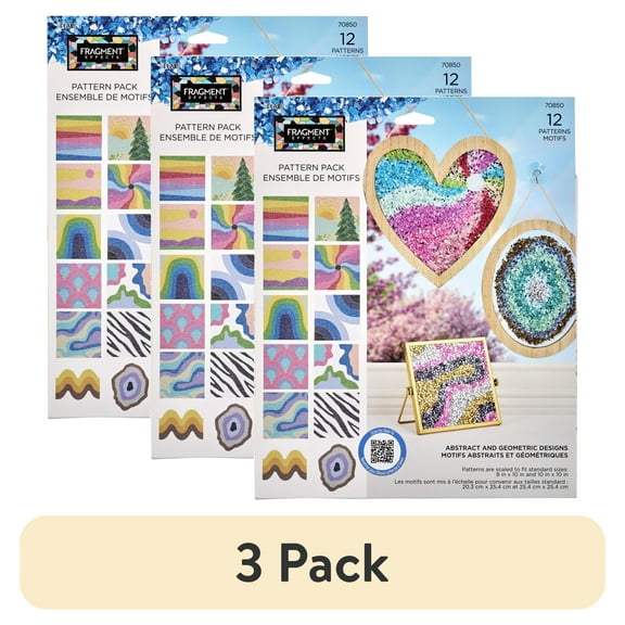 (3 pack) Plaid Fragment Effects Abstract Pattern Pack with 12 Pattern Motifs, Abstract and Geometric Designs