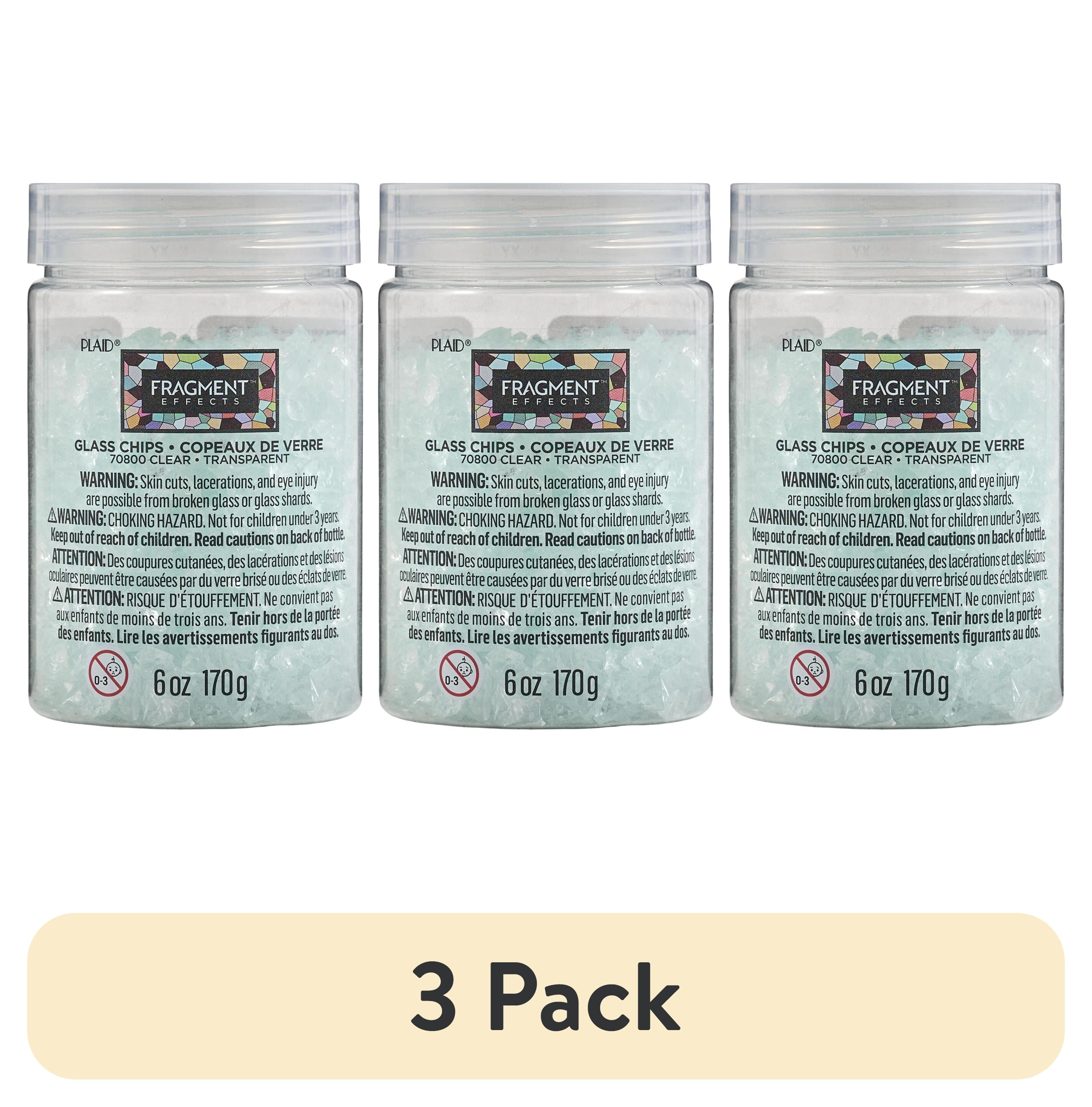 (3 pack) Fragment Effects Glass Chips, Clear, 6 oz