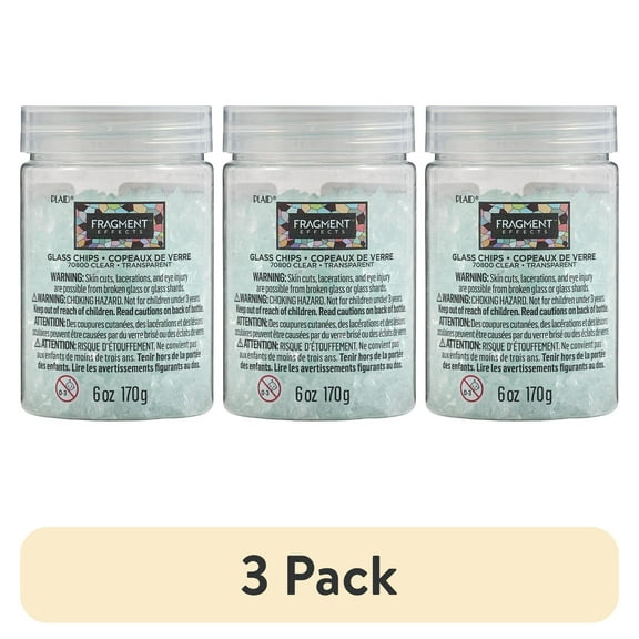 (3 pack) Fragment Effects Glass Chips, Clear, 6 oz